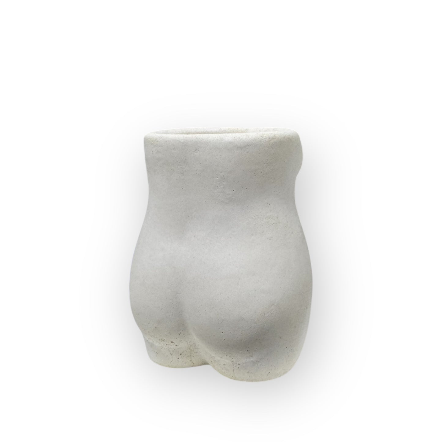 Vase buste de femme en béton blanc