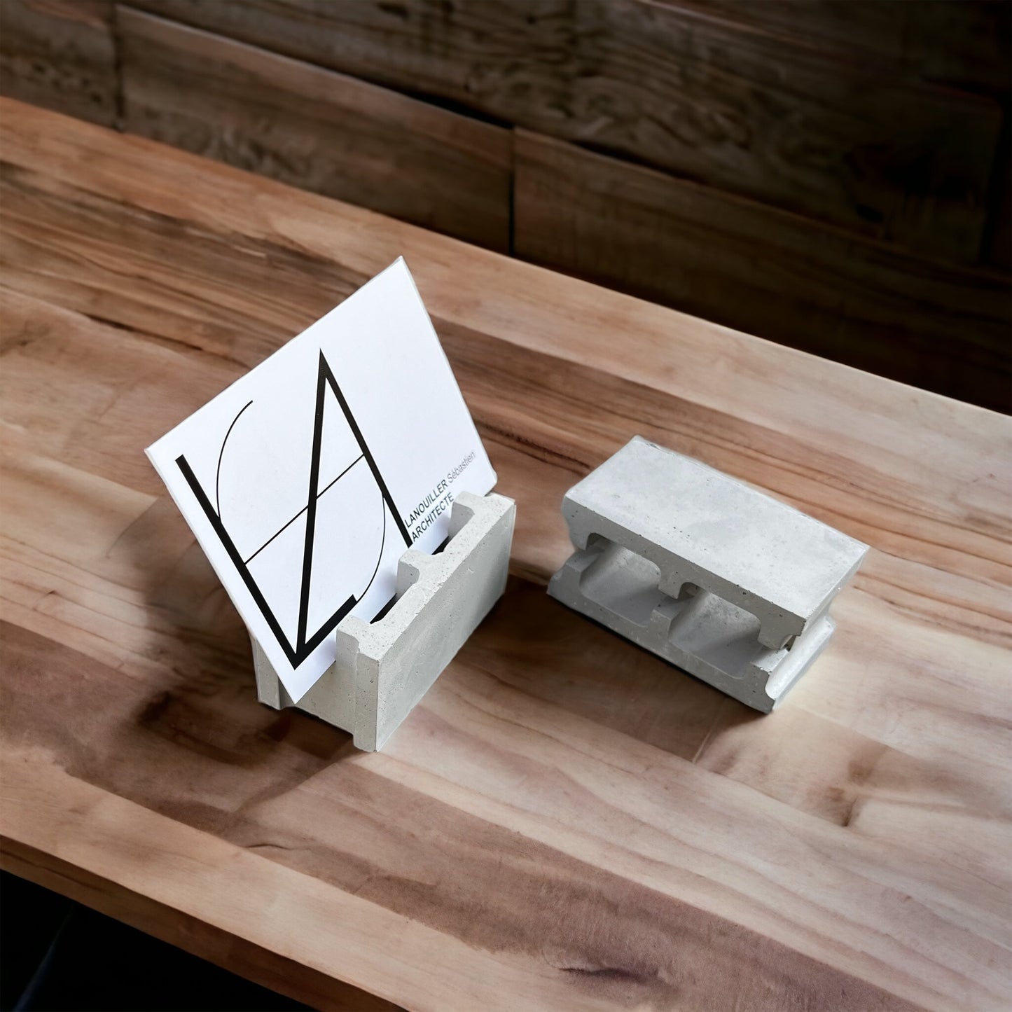 Duo de parpaings pour cartes de visite et stylos - Atelier IDeco