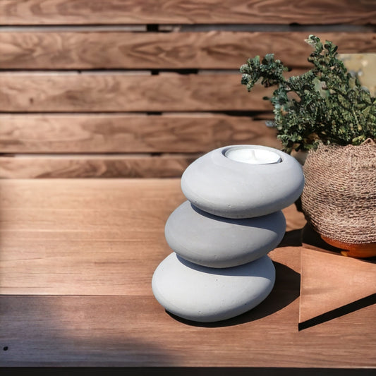 Trio de bougeoirs galets - Atelier IDeco