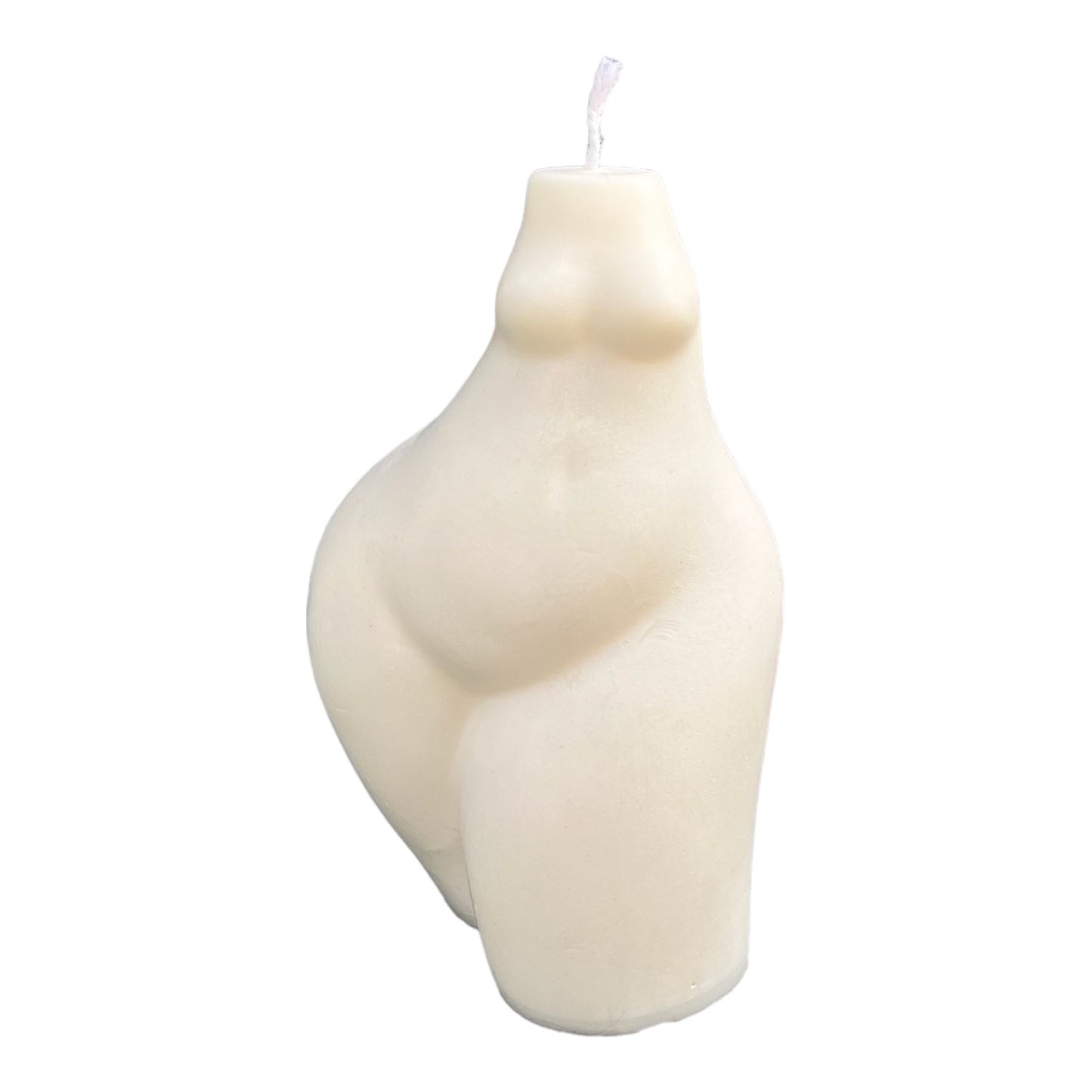 Bougie buste de femme artisanale en cire végétale, représentant l'essence de la féminité, fabriquée à la main avec des courbes délicates.