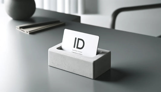 Porte cartes de visite avec une carte de visite design