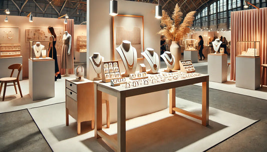 stand d'un créateur de bijoux dans une galerie d'exposition vente