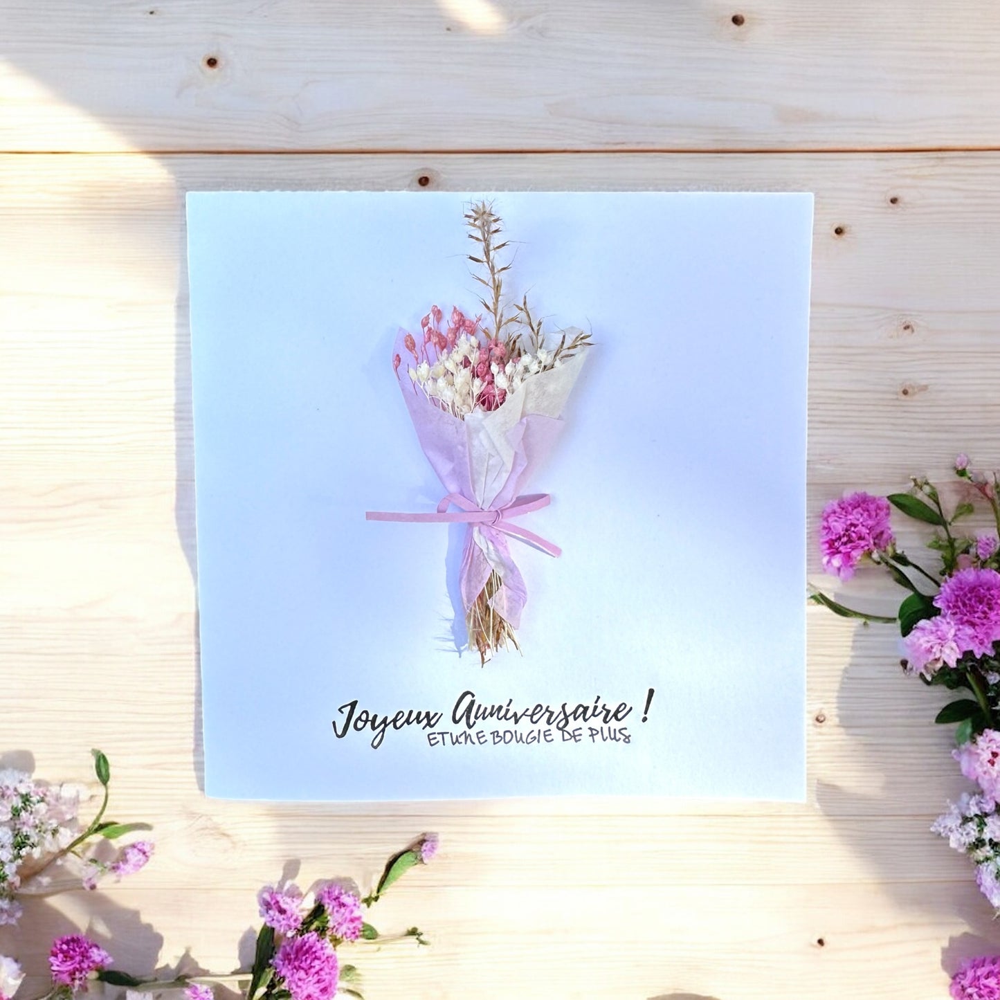 Carte fleurie Joyeux Anniversaire