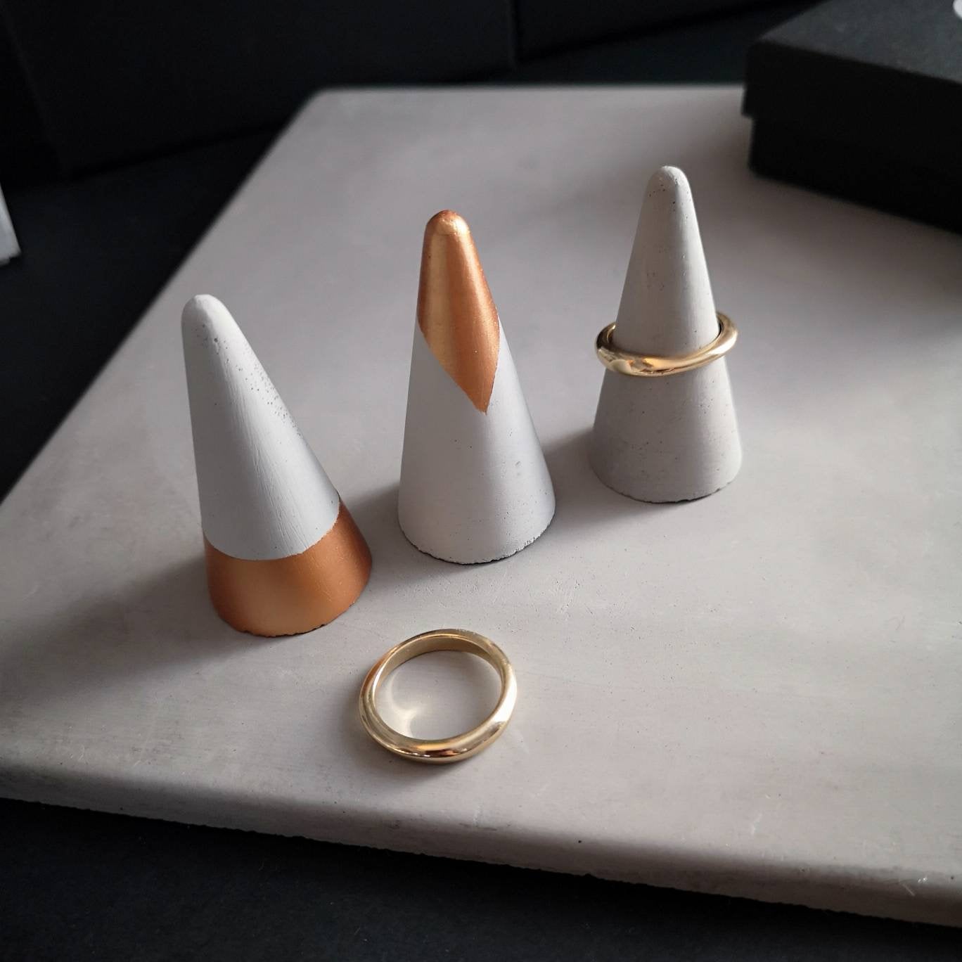 Trio of copper cones