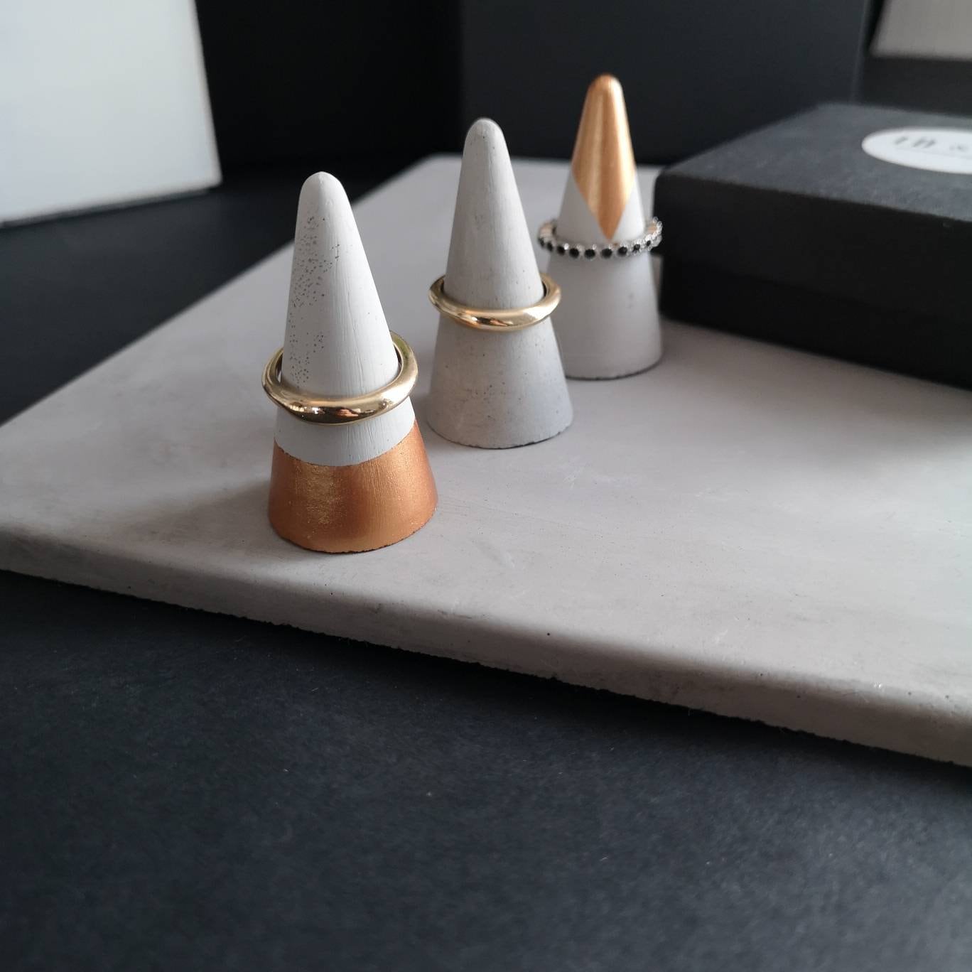 Trio of copper cones