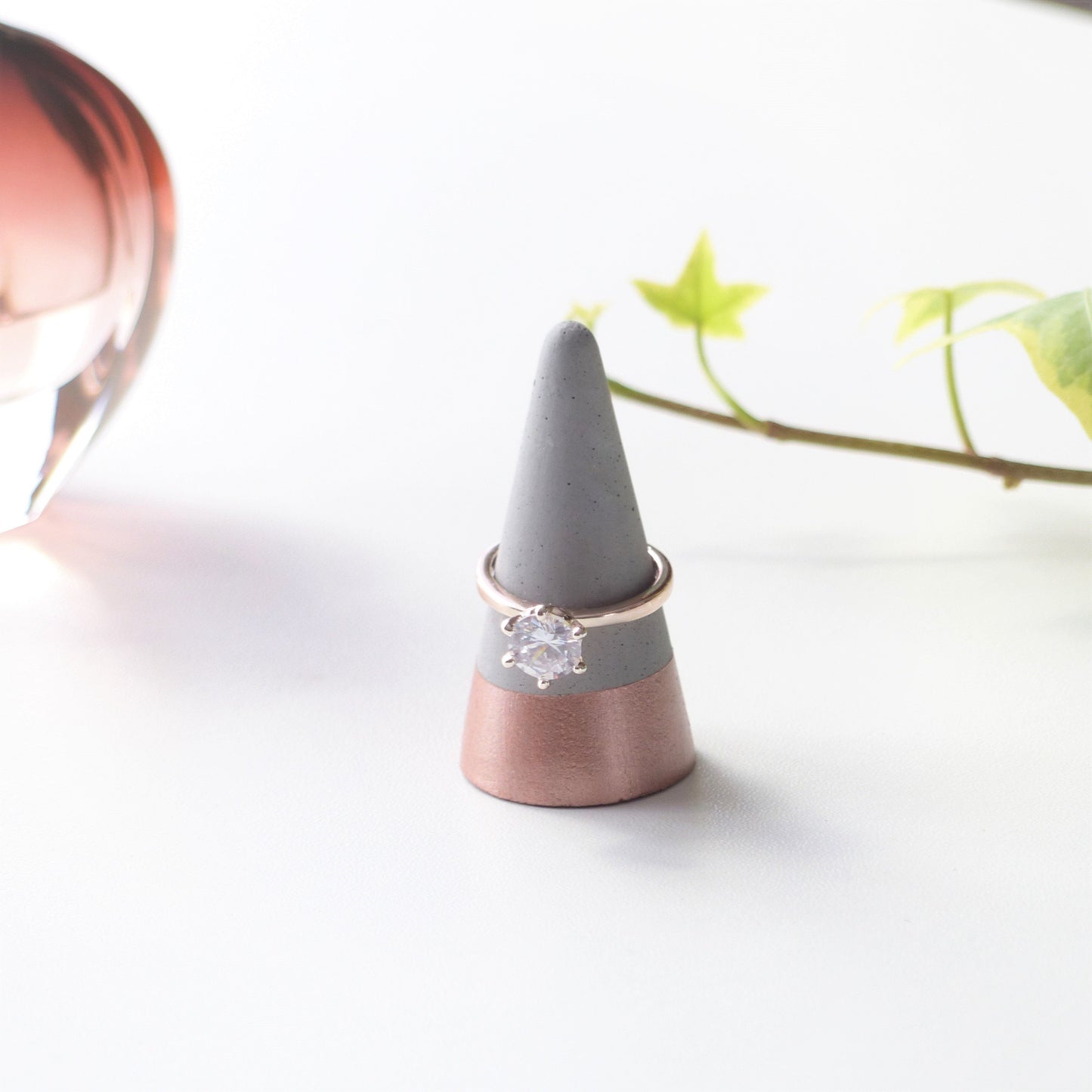 Conical display for wedding rings
