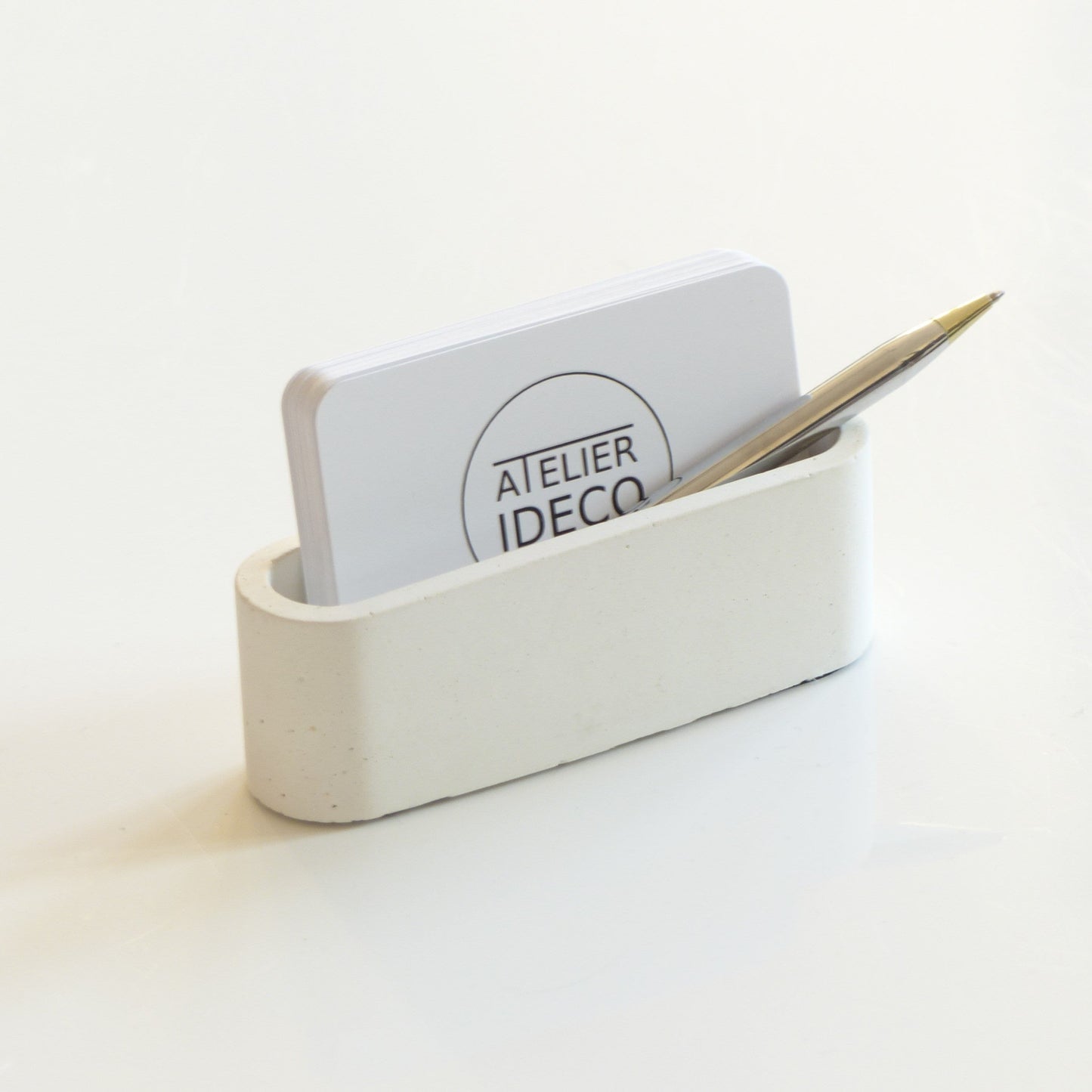 White business card display